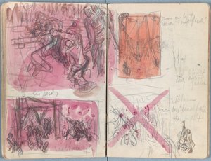 Strony z albumu Szkice do życia naszego Pana Jezusa Chrystusa, koniec lat 80. XIX wieku (grafit i pranie na papierze) autorstwa James Jacques Joseph Tissot