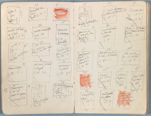 Strony z albumu Szkice do życia naszego Pana Jezusa Chrystusa, koniec lat 80. XIX wieku (grafit i pranie na papierze) autorstwa James Jacques Joseph Tissot