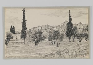 Miejsce dworu pogan, Haram, ilustracja z Życia naszego Pana Jezusa Chrystusa (tusz na papierze) autorstwa James Jacques Joseph Tissot