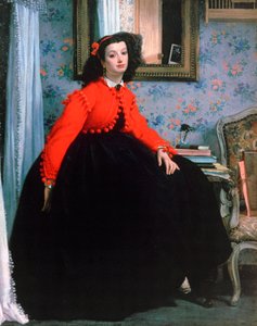 Portret Mlle L L, Młodej Damy w Czerwonej Kurtce, 1864. autorstwa James Jacques Joseph Tissot