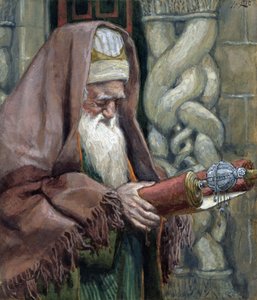 Symeon, ilustracja do Życia Chrystusa, ok. 1886-94 (toaleta i gwasz na tekturze) autorstwa James Jacques Joseph Tissot