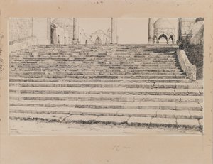 Schody na dziedzińcu Haram, ilustracja z Życia naszego Pana Jezusa Chrystusa (atrament i grafit na tekturze) autorstwa James Jacques Joseph Tissot