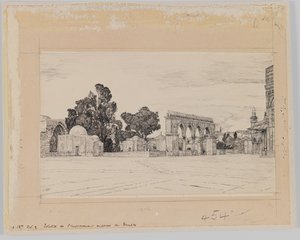 Domniemane miejsce świątyni, ilustracja z Życia naszego Pana Jezusa Chrystusa (atrament na papierze) autorstwa James Jacques Joseph Tissot
