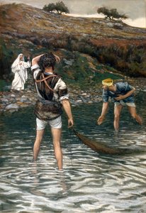Powołanie św. Piotra i św. Andrzeja, ilustracja do Życia Chrystusa, ok. 1886-94 autorstwa James Jacques Joseph Tissot