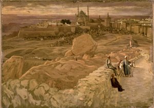 Cytadela, Kair, widziana z Mokattam patrząc na południowy wschód, ok. 1886-96 (gwasz na tekturze) autorstwa James Jacques Joseph Tissot