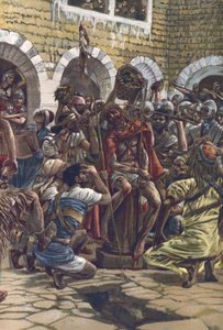 Korona cierniowa - z "Życia naszego Pana Jezusa Chrystusa" - 1899 James Tissot - La vie de notre seigneur Jesus Christ, Jacques Joseph (Jacques Joseph) Tissot dit James Tissot (1836-1902) autorstwa James Jacques Joseph Tissot