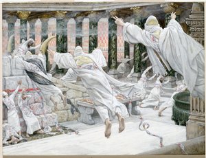 Zmarli pojawiają się w świątyni, ilustracja do Życia Chrystusa, ok. 1886-96 (gwasz na tekturze) autorstwa James Jacques Joseph Tissot