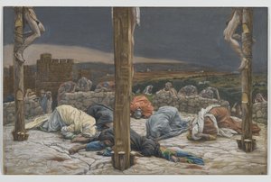 Trzęsienie ziemi, ilustracja z Życia naszego Pana Jezusa Chrystusa, 1886-94 (wc nad grafitem na papierze) autorstwa James Jacques Joseph Tissot
