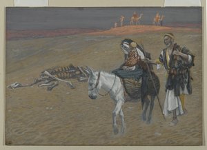 Ucieczka do Egiptu, ilustracja z Życia naszego Pana Jezusa Chrystusa (wc nad grafitem na papierze) autorstwa James Jacques Joseph Tissot