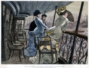 Galeria H M S Calcutta, Portsmouth, ok. 1850-1900. autorstwa James Jacques Joseph Tissot