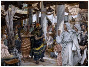 Uzdrowienie Syna Władców, ilustracja do Życia Chrystusa, ok. 1884-96 (toaleta i gwasz na tekturze) autorstwa James Jacques Joseph Tissot