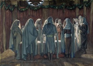 Pascha żydowska, ilustracja do Życia Chrystusa, ok. 1884-96 (toaleta i gwasz na tekturze) autorstwa James Jacques Joseph Tissot