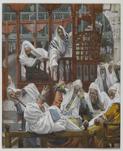 Opętany w synagodze, ilustracja z Życia Pana naszego Jezusa Chrystusa (wc nad grafitem na papierze) autorstwa James Jacques Joseph Tissot