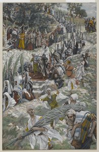 Procesja na Górze Oliwnej, ilustracja z Życia Pana naszego Jezusa Chrystusa, 1886-94 (wc nad grafitem na papierze) autorstwa James Jacques Joseph Tissot