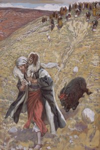 Kozioł ofiarny, ilustracja do życia Chrystusa, ok. 1886-94 (toaleta i gwasz na tekturze) autorstwa James Jacques Joseph Tissot