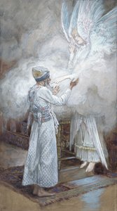 Wizja Zachariasza, ilustracja do Życia Chrystusa, ok. 1886-94 (toaleta i gwasz na tekturze) autorstwa James Jacques Joseph Tissot