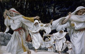 Mądre Panny, ilustracja do Życia Chrystusa, ok. 1886-94 (toaleta i gwasz na tekturze) autorstwa James Jacques Joseph Tissot