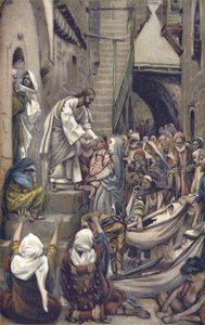 Całe miasto zebrało się u drzwi - Całe Miasto zostało zebrane u drzwi - z „Życia naszego Pana Jezusa Chrystusa”” - 1899 James Tissot - I całe miasto zebrało się u swoich drzwi - Mark 1: 33 - Życie naszego Pana Jezusa Chrystusa, autor: autorstwa James Jacques Joseph Tissot
