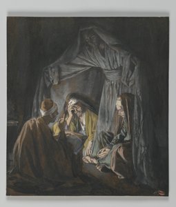 Dwóch lub trzech zebranych w moje imię, ilustracja z Życia naszego Pana Jezusa Chrystusa (wc nad grafitem na papierze) autorstwa James Jacques Joseph Tissot