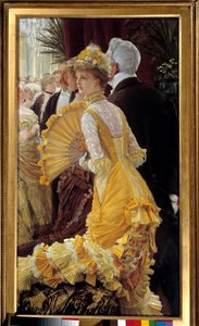 Żółta sukienka: elegancka para podczas towarzyskiego wieczoru Obraz Jacques Joseph (Jacques-Joseph) Tissot dit James Tissot (1836-1902) 1878 Nd. 0,9x0,5 m Paryż, musee d