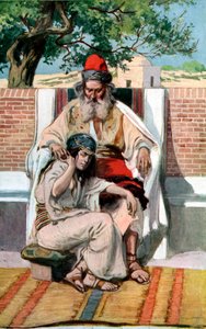 David i Abishag autorstwa J James Tissot - Biblia autorstwa James Jacques Joseph after Tissot