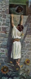 David ucieka – J James Tissot - Biblia autorstwa James Jacques Joseph after Tissot