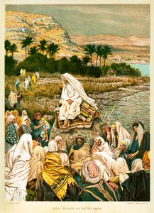 Jezus naucza na brzegu morza - St Mark - Biblia autorstwa James Jacques Joseph after Tissot