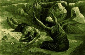 Hiob leżący na stercie śmieci, Tissot – Biblia