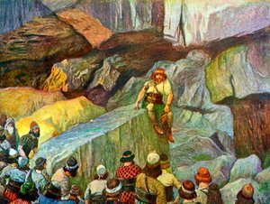 Samson w jaskiniach Etam autorstwa Tissota - Biblia autorstwa James Jacques Joseph after Tissot