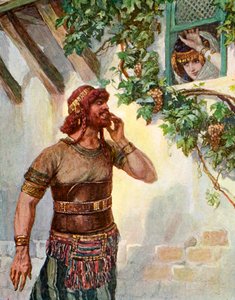 Samson widzi Dalilę w jej oknie - Biblia autorstwa James Jacques Joseph after Tissot