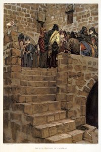 Zła Rada Kajfasza - Św. Jan, - Biblia autorstwa James Jacques Joseph after Tissot