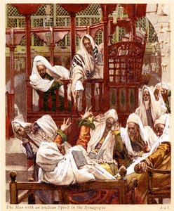 Człowiek z nieczystym duchem - Biblia autorstwa James Jacques Joseph after Tissot