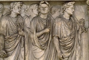 Ara Pacis Augustae, wolnostojący ołtarz grupy wdów, sędziów, kapłanów... autorstwa James L Stanfield