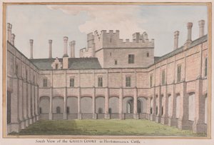 Zamek Herstmonceux, East Sussex: południowy widok na Green Court