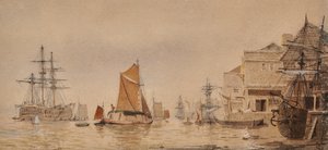 Zachód słońca nad rzeką Medway autorstwa James Lawson Stewart