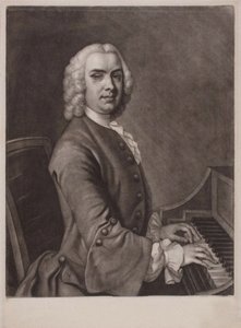 Portret organisty i kompozytora Johna Stanleya 1712-1786. autorstwa James MacArdell