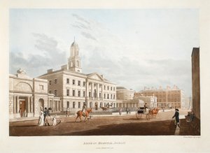 Lying-in Hospital, Dublin, 1795 (ręcznie barwiony grawerunek)