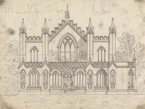Rysunek przygotowawczy do projektu 14, tablica 11 do zbioru projektów na wiejskie rekolekcje autorstwa James Malton
