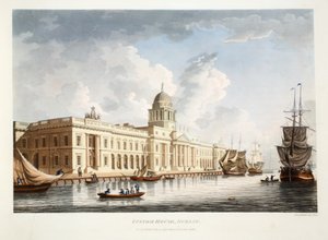 The Custom House, Dublin, 1792 (ręcznie barwiony grawer)