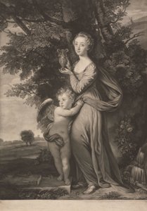 Panna Frances Greville i jej brat jako „Hebe” i „Kupidyn” autorstwa James McArdell