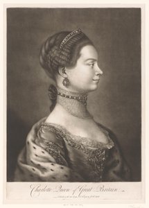 Portret z Charlotte z Meklemburgii Charlotte Queen of Great Britain (tytuł na obiekcie) autorstwa James McArdell