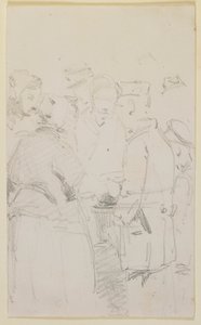 Grupa figurek wokół kosza autorstwa James Abbott McNeill Whistler