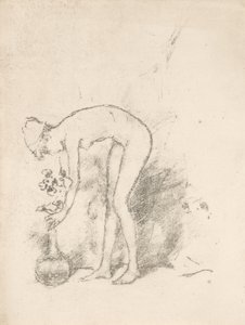 Naga modelka układa kwiaty autorstwa James Abbott McNeill Whistler
