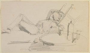 Mężczyzna leżący na łóżku autorstwa James Abbott McNeill Whistler