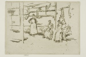 Po wyprzedaży, Giełda Odzieży, Houndsditch autorstwa James Abbott McNeill Whistler