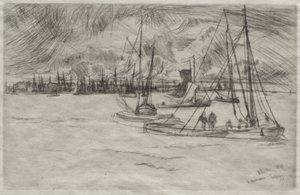 Amsterdam widziany z Tolhuis autorstwa James McNeill Whistler