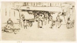 Stoisko, Rynek, Loches autorstwa James Abbott McNeill Whistler