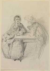 Para siedząca przy stole autorstwa James Abbott McNeill Whistler