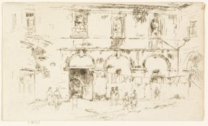 Dwór klasztoru św Augustyna, Bourges autorstwa James Abbott McNeill Whistler
