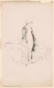 Drapowany model stojący przy sofie autorstwa James Abbott McNeill Whistler